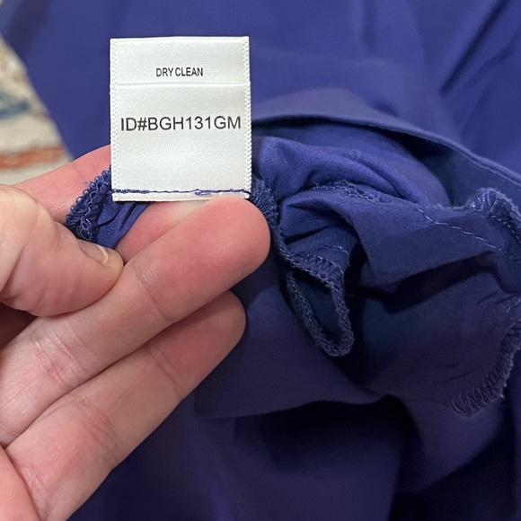 BCBGMAXAZRIA Purple Bubble-Hem Pleated Babydoll Mini Dress, Adj. Straps Size S - Picture 6 of 8